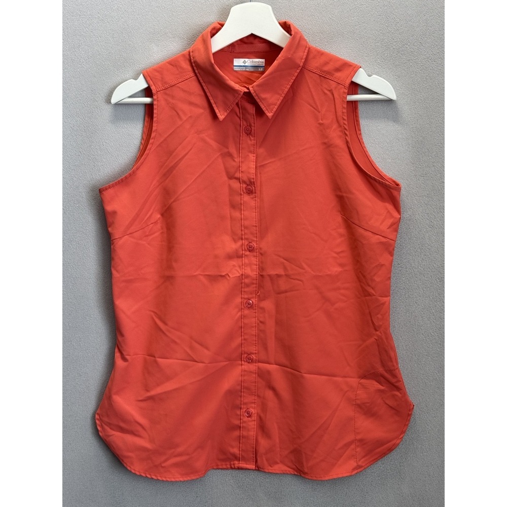 Columbia Sportswear Women's Sz S Sleeveless Button Up Lightweight Vest Shirt